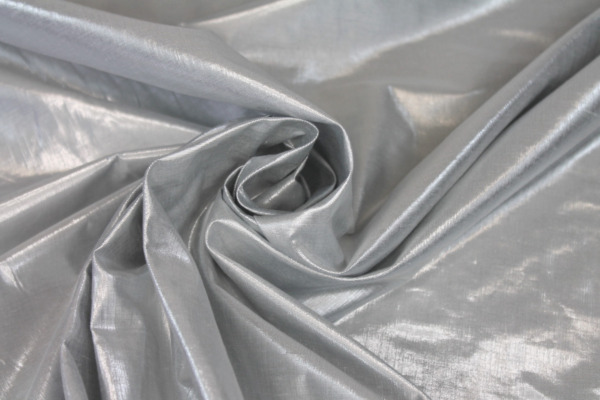 Metallic Dupion - Silver fabric