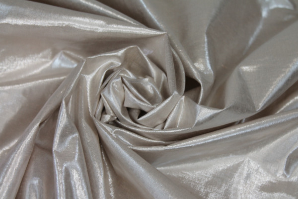 Metallic Dupion - Cream Silver fabric