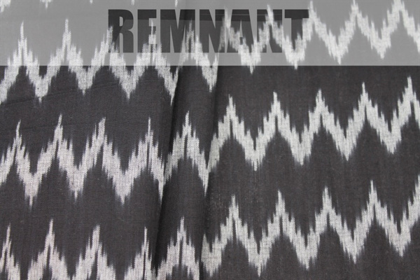 Light Weight Cotton Ikat - Black and White - 0.45-0.5m Piece fabric