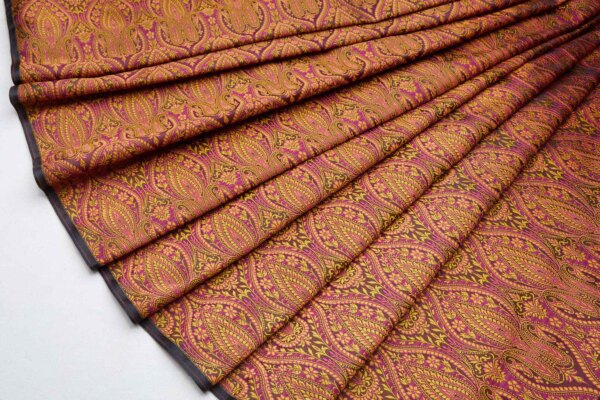 Banaras Brocade - Pink and Amber fabric