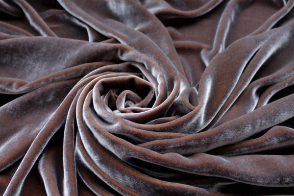 Silk Velvet - Grey shot Gold fabric
