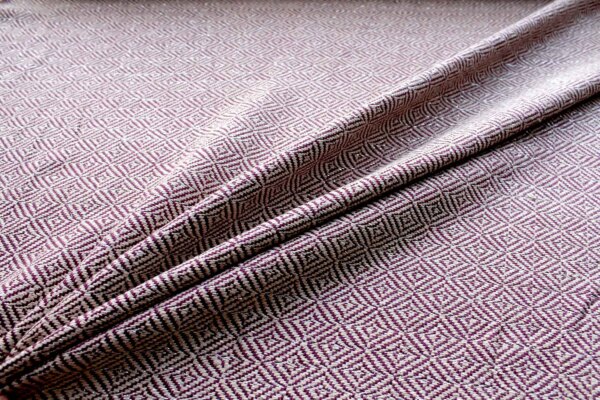 Sparkly Check Silk Lurex Matka - Plum/Natural fabric