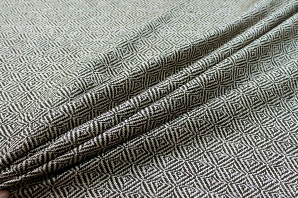Sparkly Check Silk Lurex Matka - Black/Natural fabric