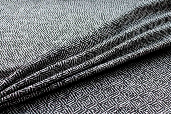 Sparkly Check Silk Lurex Matka - Black/White fabric