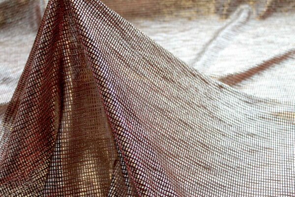 Sheer Shimmer Jersey - Red Gold fabric