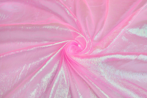 Iridescent Sheer Organza - Neon Pink fabric