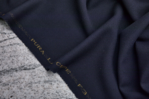 Wool Crepe - Navy fabric