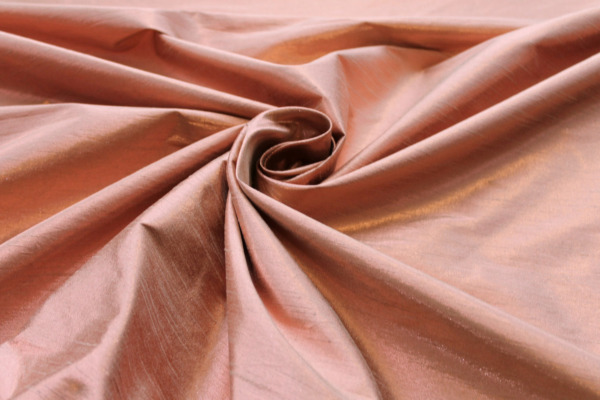 Metallic Poly Dupion - Copper fabric