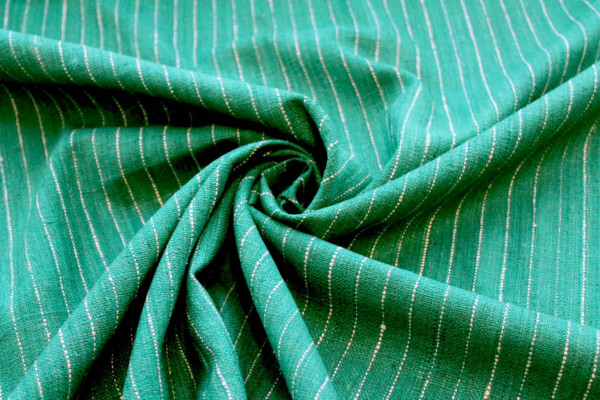 Pinstripe Silk Matka - Green fabric
