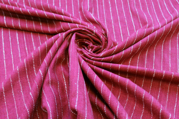 Pinstripe Silk Matka - Wine fabric