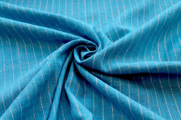Pinstripe Silk Matka - Blue fabric