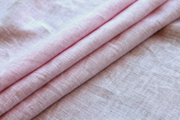 Pink "Raw" Linen fabric