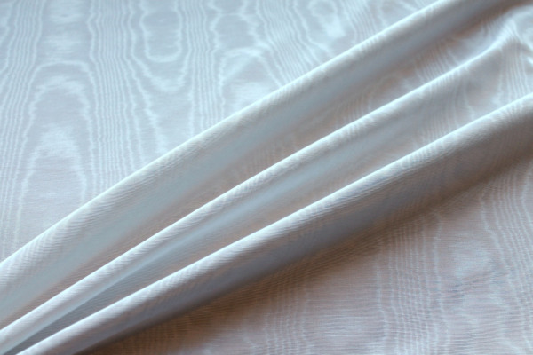 Cotton Viscose Grosgrain - White Moiré fabric
