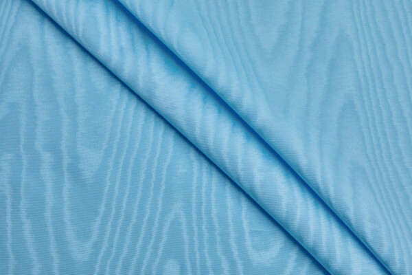 Cotton Viscose Grosgrain - Sky Blue Moiré fabric