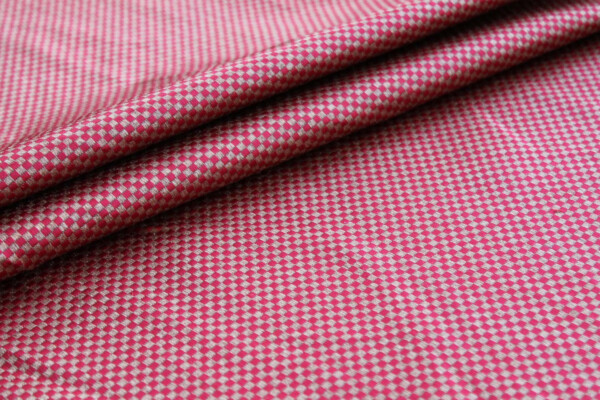 Red and Gold Small Check Brocade fabric