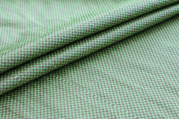 Green and Gold Small Check Brocade fabric