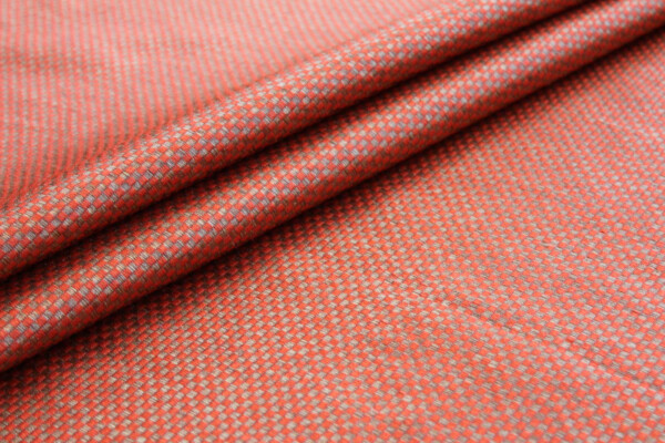 Orange and Gold Small Check Brocade fabric