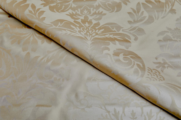 Rococo Printed Silk Dupion - Ivory fabric