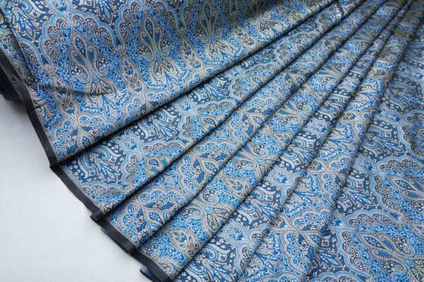 Banaras Brocade - Blue, Black and Gold fabric