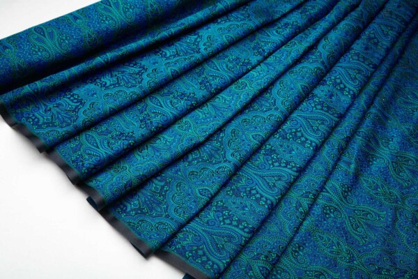 Banaras Brocade - Teal, Green and Black fabric