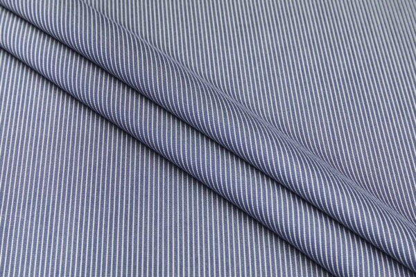 Lightweight Cotton - Navy and White Dungaree Stripe fabric
