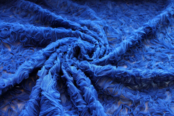 Royal Blue Tulle Applique Flowers fabric