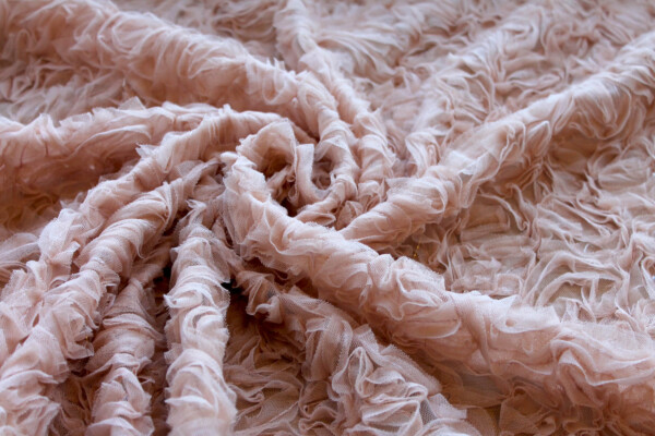 New Nude Tulle Applique Flowers fabric
