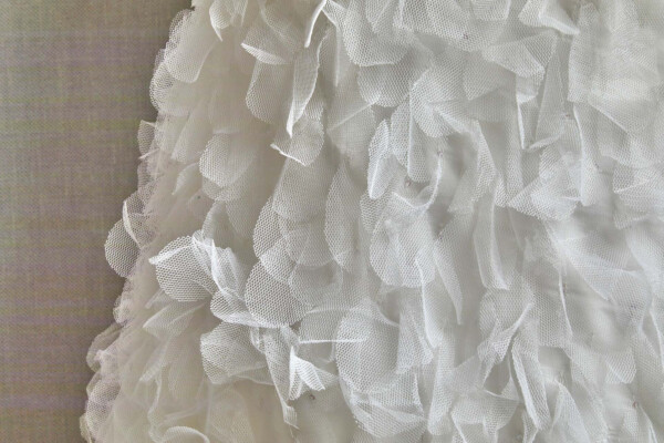 Petal Tulle on Silk Chiffon - Ivory fabric
