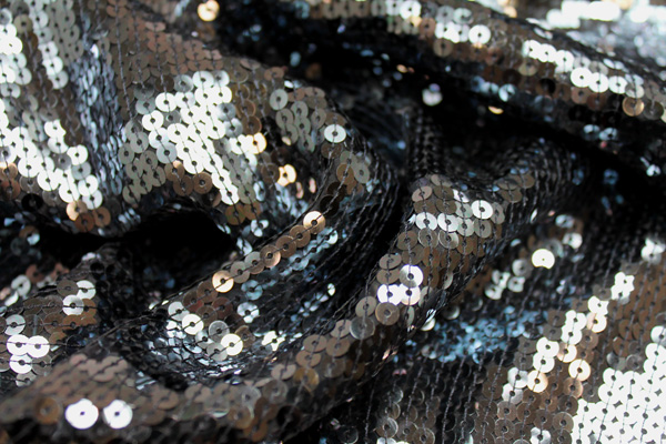 Sequin On Chiffon - Black fabric