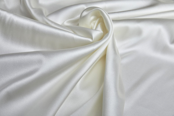 BACK IN STOCK - Ivory Stretch Silk Satin - 140cm wide fabric