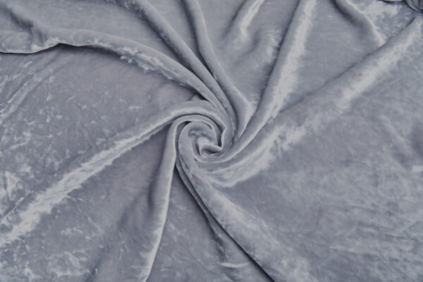 Frosted Viscose Velvet - Silver fabric