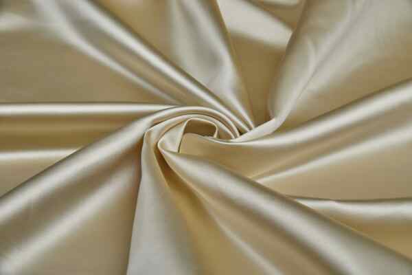 Non-Curl Silk Duchess Satin - Pale Gold fabric
