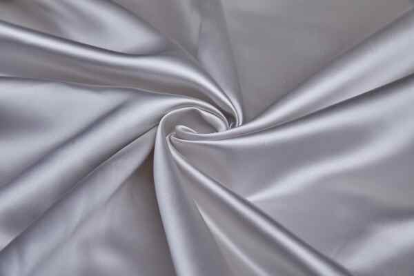 Silk Duchess Satin - Luminous Silver fabric