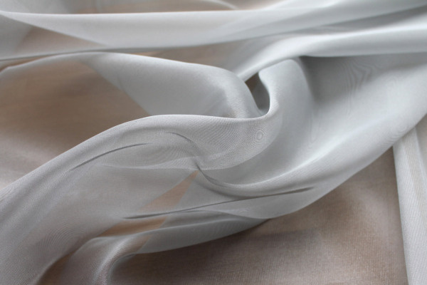 Poly Viscose Organza - Metallic Silver Grey fabric