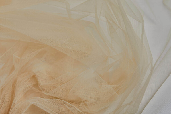 Nylon Veiling Tulle Honeycombe Pattern - Pale Amber fabric