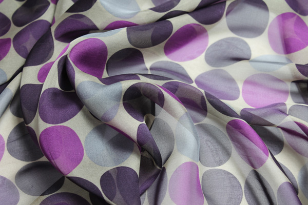 Large Polka Dots Silk Chiffon fabric