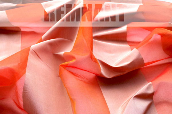 Wide Striped Silk Organza - Orange and Gold - 0.5m Piece fabric