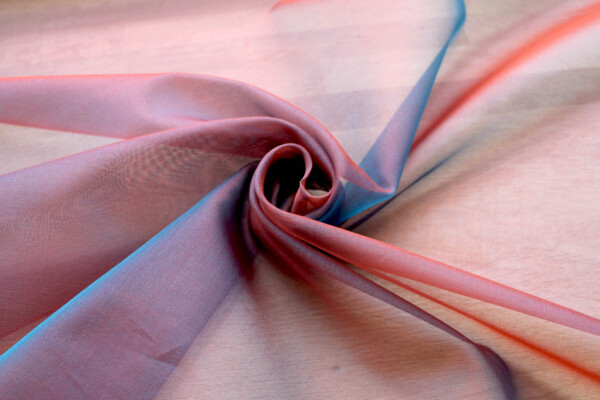 Silk Organza - Turquoise shot Brown fabric