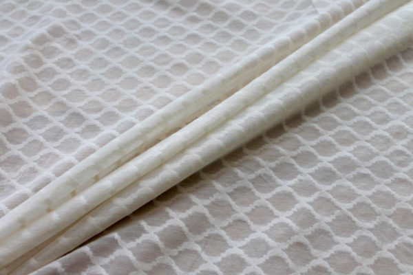 Vintage Jacquarded Silk Organza - Ivory fabric