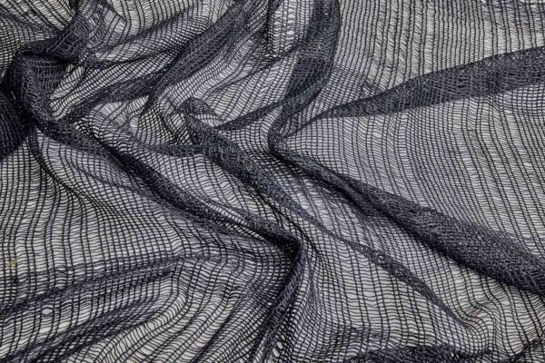 Loose Weave Viscose Mesh Fabric - Black