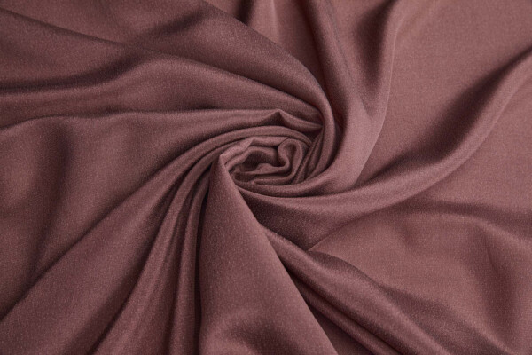 Russet Brown Silk Crepe de Chine fabric
