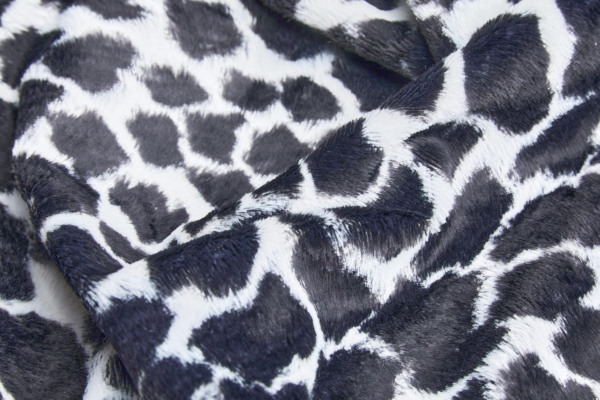Pony Skin in Black and Ivory Giraffe Spots fabric