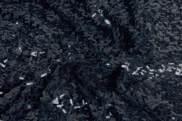 Small Rectangle Sequin on Tulle - Black fabric