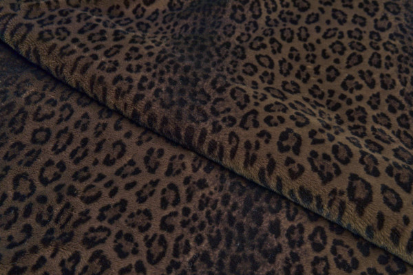 Faux Fur - Rich Brown Short Pile Leopard fabric