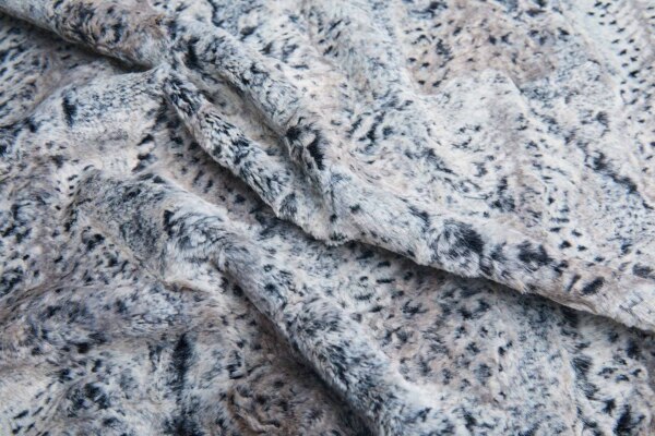 Soft Short Pile Faux Fur - Black, Grey and Silver fabric