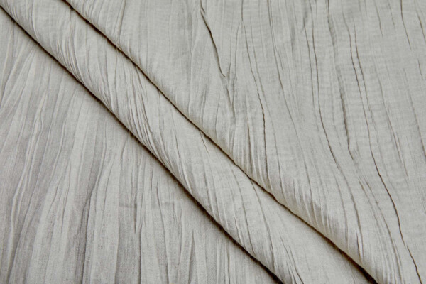 Irregular Broomstick Pleated Natural Linen fabric