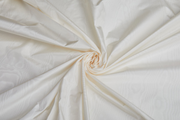 Moire Silk Taffeta - Ivory fabric