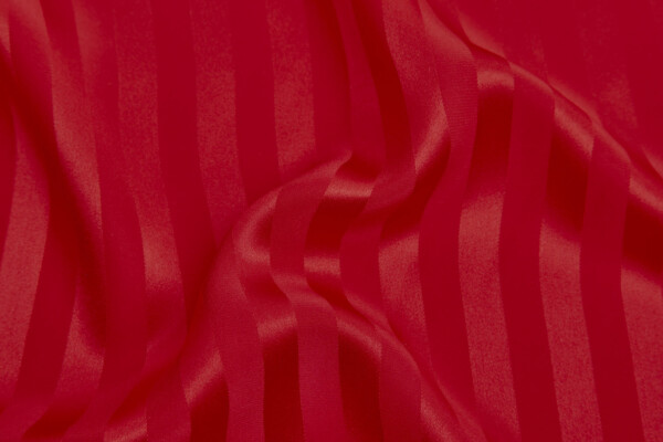 Striped Red Silk Satin fabric