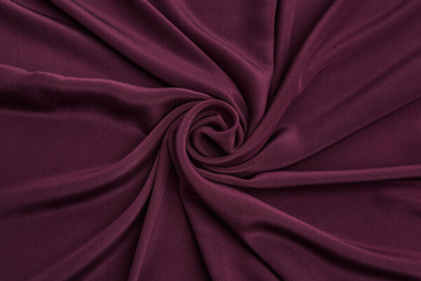 Burgundy Silk Crepe de Chine