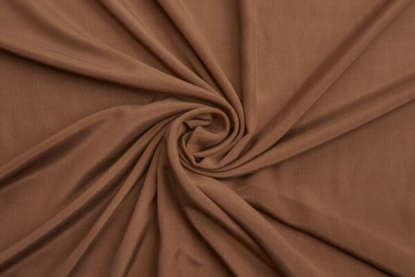 Caramel Brown Silk Crepe de Chine